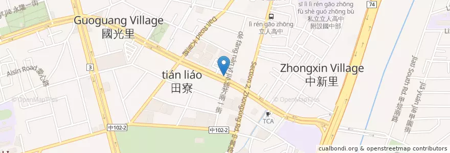 Mapa de ubicacion de 德芳南路德芳南一街口 en Taiwan, Taichung, Distretto Di Dali.