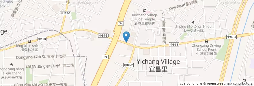 Mapa de ubicacion de 新平立體停車場 en 臺灣, 臺中市, 太平區.