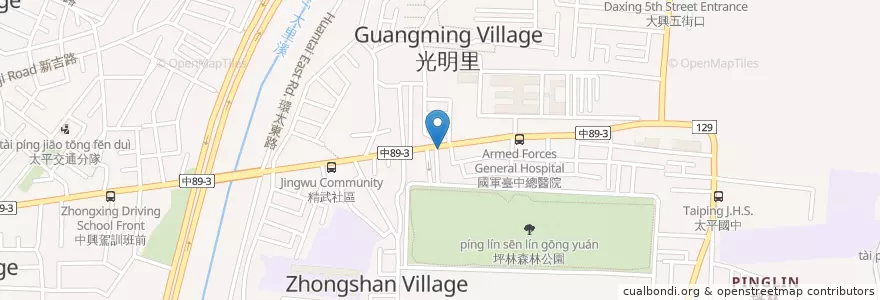 Mapa de ubicacion de 坪林森林公園 en Taiwan, Taichung, Distretto Di Taiping.