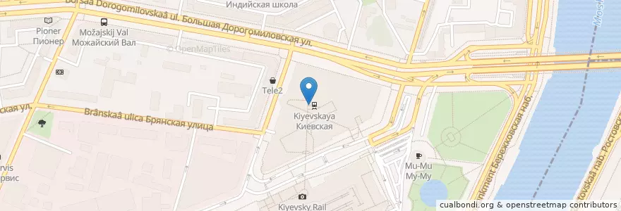 Mapa de ubicacion de Хинкали Lab en Rusia, Distrito Federal Central, Москва, Западный Административный Округ, Район Дорогомилово.