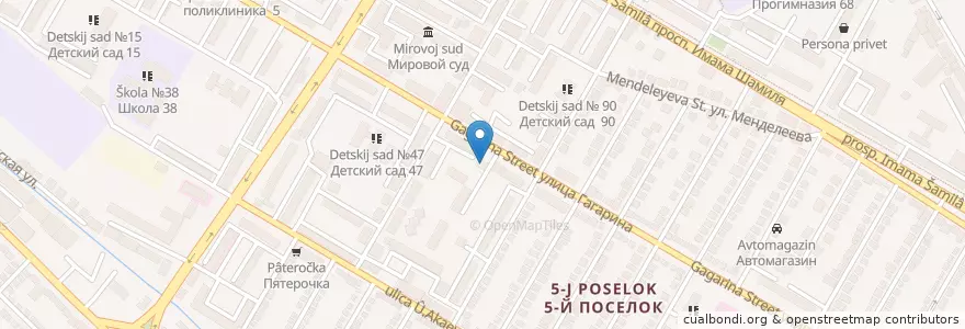Mapa de ubicacion de Старый город en Russie, District Fédéral Du Caucase Du Nord, Daghestan, Городской Округ Махачкала.