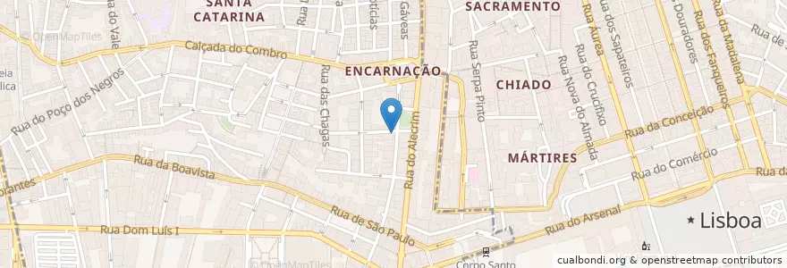 Mapa de ubicacion de Fábrica Coffee Shop en Portekiz, Área Metropolitana De Lisboa, Lisboa, Grande Lisboa, Lizbon, Misericórdia.