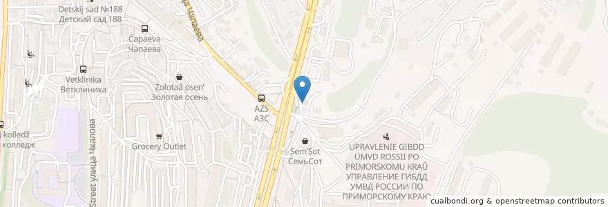 Mapa de ubicacion de Drive-through fastfood en Россия, Дальневосточный Федеральный Округ, Приморский Край, Владивостокский Городской Округ.