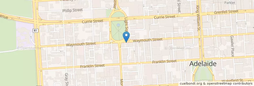 Mapa de ubicacion de The Hustle en Australien, Südaustralien, Adelaide, Adelaide City Council.