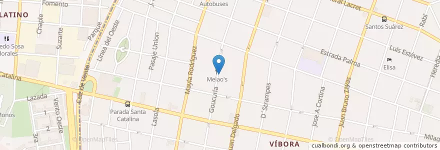 Mapa de ubicacion de Melao's en Cuba, Havana, Cerro, Diez De Octubre.