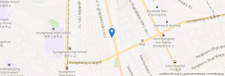 Mapa de ubicacion de 따올라이 en Korea Selatan, 서울, 서초구, 방배동, 방배4동.