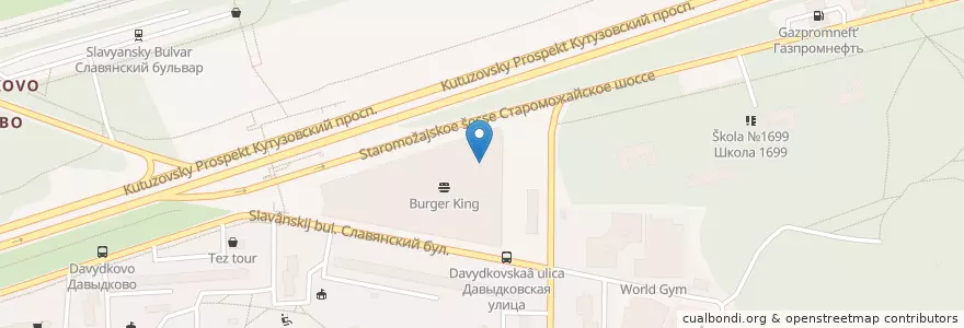 Mapa de ubicacion de McDonald's en Russia, Central Federal District, Moscow, Western Administrative Okrug, Fili-Davydkovo District.