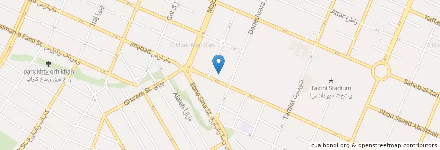 Mapa de ubicacion de تربیت معلم شهید کامیاب en イラン, ラザヴィー・ホラーサーン, شهرستان مشهد, مشهد, بخش مرکزی شهرستان مشهد.
