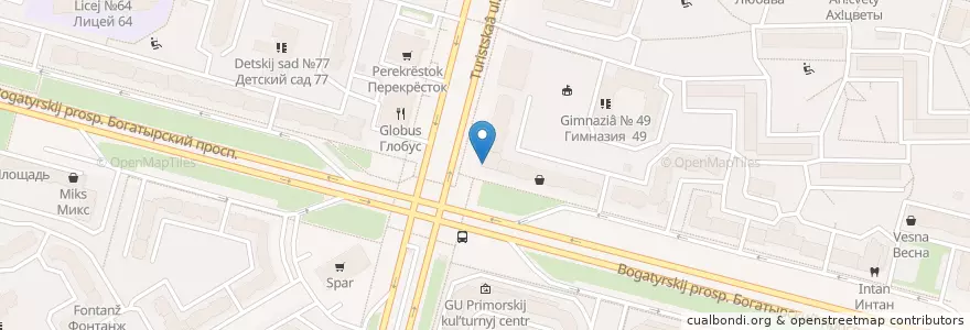 Mapa de ubicacion de Munhell en Russland, Föderationskreis Nordwest, Oblast Leningrad, Sankt Petersburg, Приморский Район, Округ № 65.