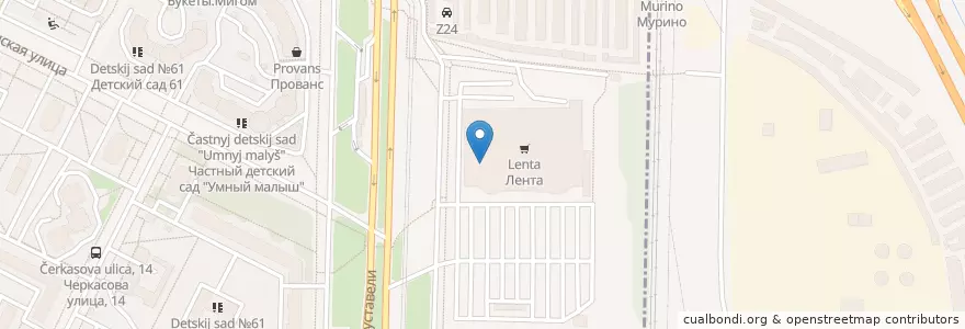 Mapa de ubicacion de Лента en Russia, Northwestern Federal District, Leningrad Oblast, Saint Petersburg, Калининский Район, Округ № 21.