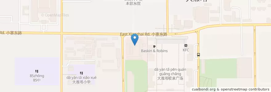 Mapa de ubicacion de 老城美 en 中国, 陕西省, 西安市, 雁塔区.
