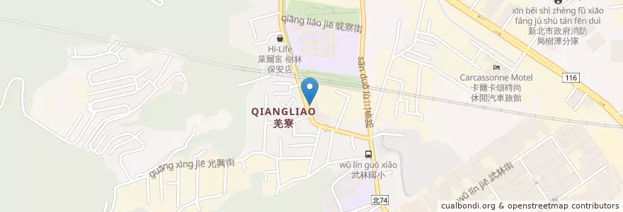 Mapa de ubicacion de 派克脆皮雞排 en Taiwan, Neu-Taipeh, Shulin.