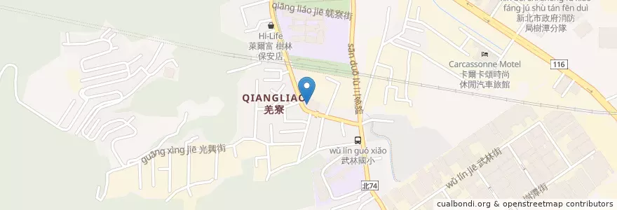 Mapa de ubicacion de 樹林聖伍宮 en 台湾, 新北市, 樹林区.