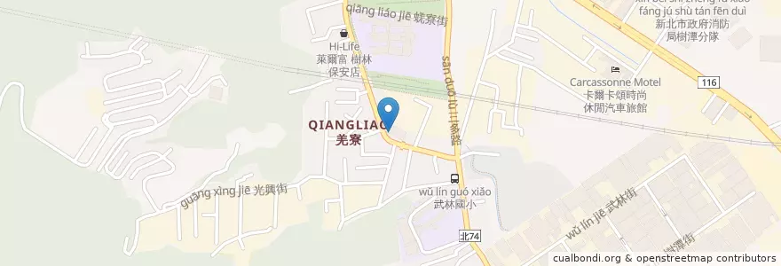 Mapa de ubicacion de 同心園小館 en Taiwan, New Taipei, Shulin District.