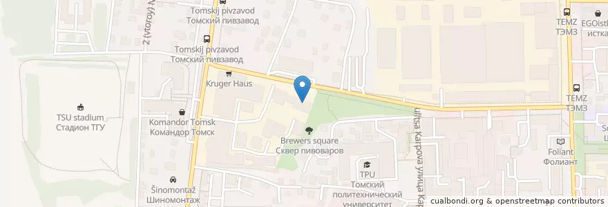 Mapa de ubicacion de У Крюгера en ロシア, シベリア連邦管区, トムスク州, トムスク地区, トムスク管区.