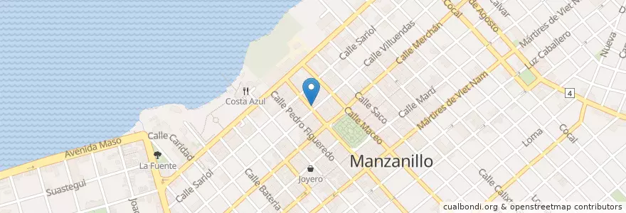 Mapa de ubicacion de Clínica Estomatológica en Küba, Granma, Manzanillo, Ciudad De Manzanillo.