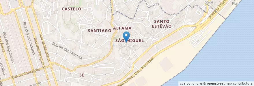Mapa de ubicacion de Alfama Old City en 포르투갈, Lisboa, Grande Lisboa, 리스본, Santa Maria Maior.