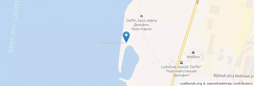 Mapa de ubicacion de Лодочная станция Дельфин en روسيا, Дальневосточный Федеральный Округ, خاباروفسك كراي, Городской Округ Хабаровск.