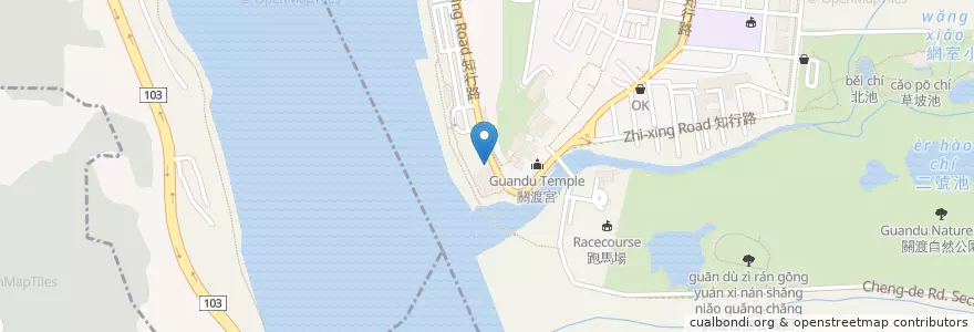 Mapa de ubicacion de 關渡宮 en تایوان, 新北市, تایپه, 北投區.