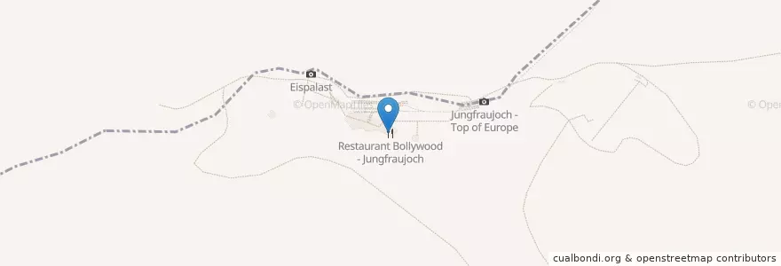 Mapa de ubicacion de Restaurant Bollywood - Jungfraujoch en Zwitserland, Valais/Wallis, Goms, Fieschertal.