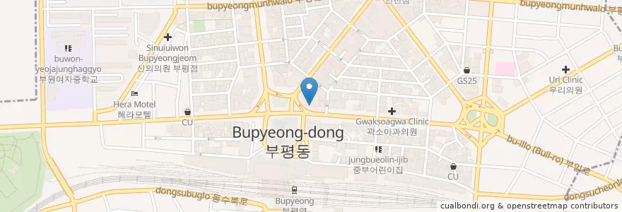 Mapa de ubicacion de Starbucks en Coreia Do Sul, 인천, 부평구, 부평동.