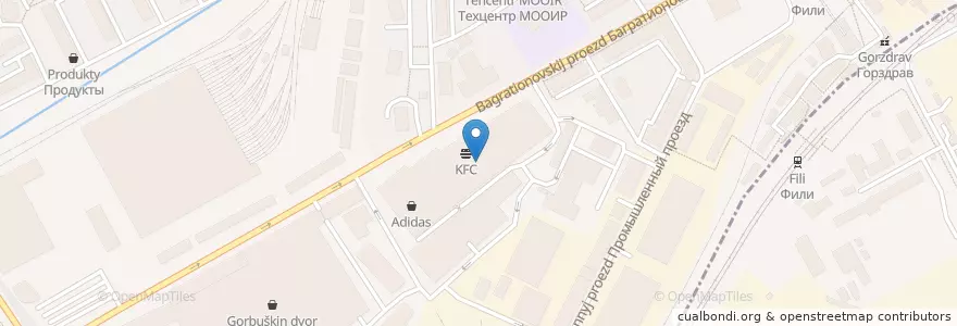Mapa de ubicacion de Food Court en روسيا, Центральный Федеральный Округ, Москва, Западный Административный Округ.