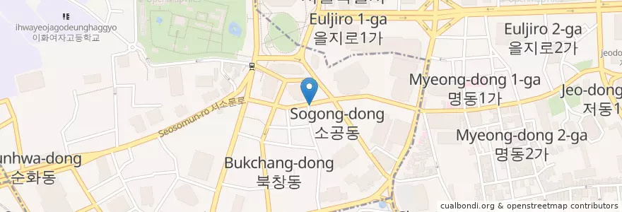 Mapa de ubicacion de 스타벅스 en 韩国/南韓, 首尔, 소공동.