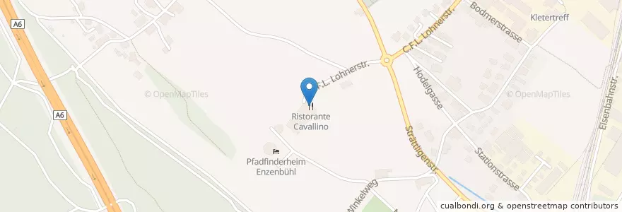 Mapa de ubicacion de Ristorante Cavallino en Schweiz/Suisse/Svizzera/Svizra, Bern/Berne, Verwaltungsregion Oberland, Verwaltungskreis Thun, Thun.