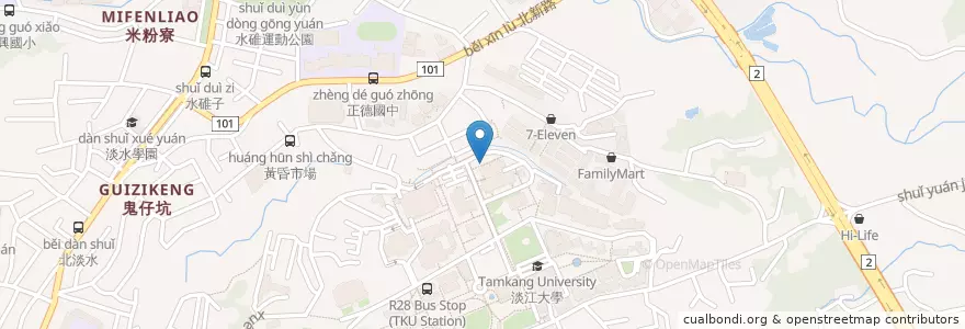 Mapa de ubicacion de Neko Bus 咖啡廳 en Тайвань, Новый Тайбэй, 淡水區.