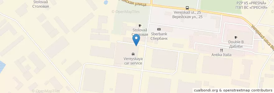 Mapa de ubicacion de Столовая en روسيا, Центральный Федеральный Округ, Москва, Западный Административный Округ, Можайский Район.
