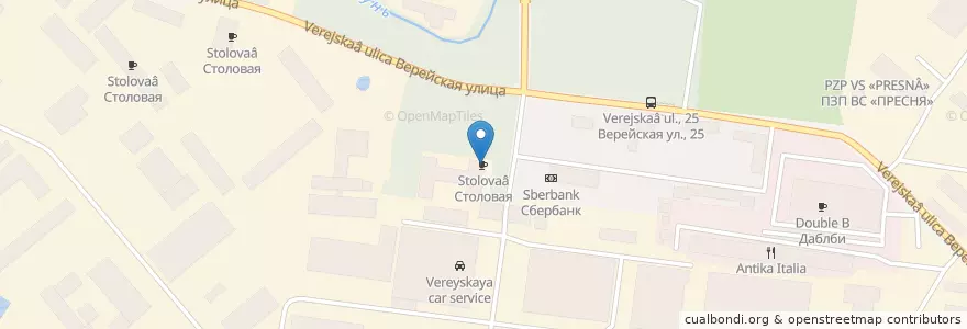 Mapa de ubicacion de Столовая en ロシア, 中央連邦管区, モスクワ, Западный Административный Округ, Можайский Район.