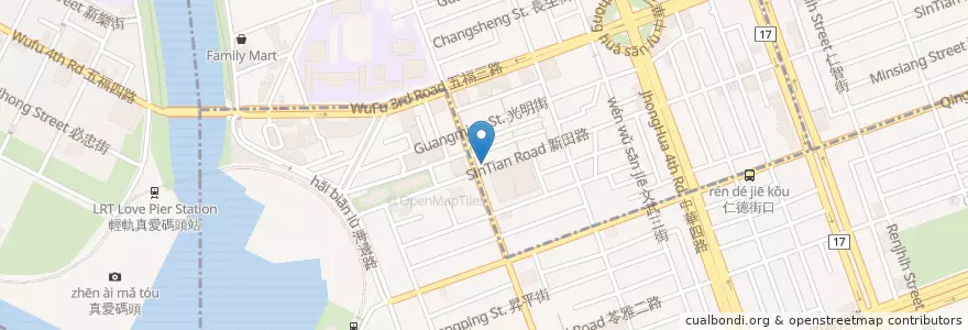 Mapa de ubicacion de 不糊麵線 en 台湾, 高雄市, 前金区.