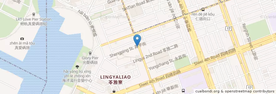 Mapa de ubicacion de 四海豆漿 en 台湾, 高雄市.