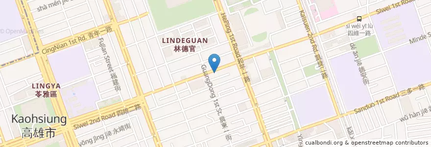 Mapa de ubicacion de 山東早點 en 타이완, 가오슝시, 링야구.