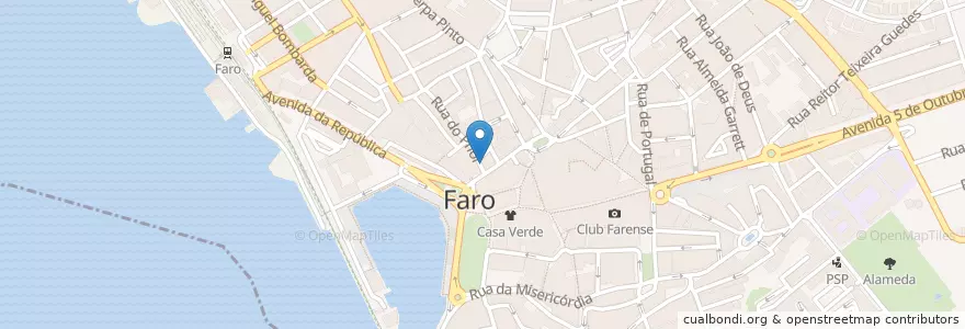 Mapa de ubicacion de Bottle Tapas & Wine Bar en پرتغال, Algarve, Algarve, فارو, فارو, فارو.