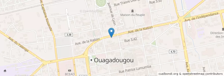 Mapa de ubicacion de Maison des Savoirs 2 (Siège) en ブルキナファソ, Centre, Kadiogo, ワガドゥグー.