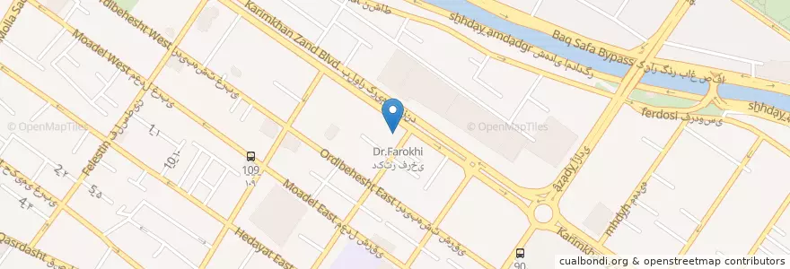 Mapa de ubicacion de مجتمع پزشکی کیمیا en Irán, Fars, شهرستان شیراز, بخش مرکزی, شیراز.
