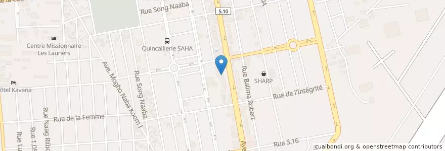 Mapa de ubicacion de Coris Bank International - Siège en 부르키나파소, Centre, Kadiogo, 와가두구.