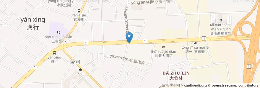 Mapa de ubicacion de KFC en Taiwan, Tainan, Yongkang District.