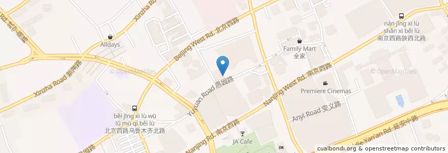 Mapa de ubicacion de pushi xiaodian en China, Shanghai, Jing’An.