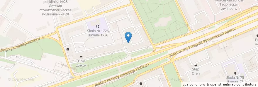 Mapa de ubicacion de Клиника Современной Медицины en Rusland, Centraal Federaal District, Moskou, Западный Административный Округ, Район Дорогомилово.