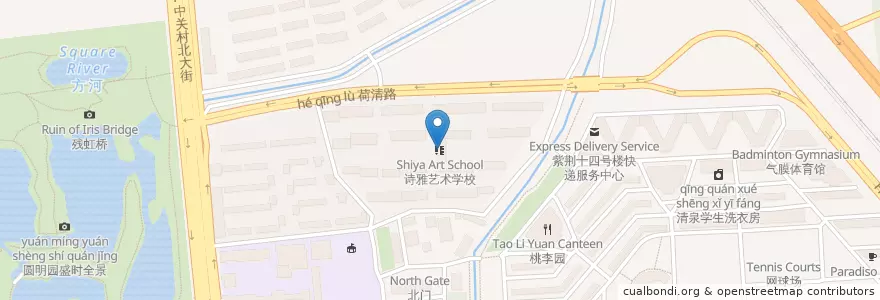 Mapa de ubicacion de 诗雅艺术学校 en China, Pekín, Hebei, 海淀区.