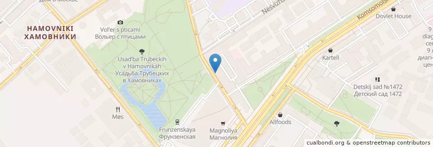 Mapa de ubicacion de KFC en Россия, Центральный Федеральный Округ, Москва, Центральный Административный Округ, Район Хамовники.
