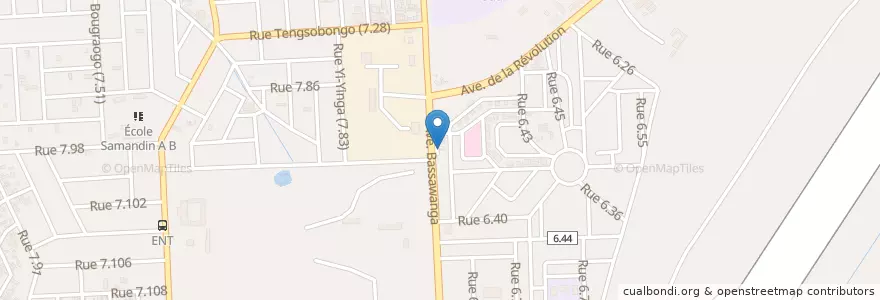 Mapa de ubicacion de Bonjour en ブルキナファソ, Centre, Kadiogo, ワガドゥグー.