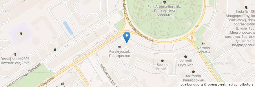 Mapa de ubicacion de KFC en Россия, Центральный Федеральный Округ, Москва, Юго-Восточный Административный Округ, Район Марьино.