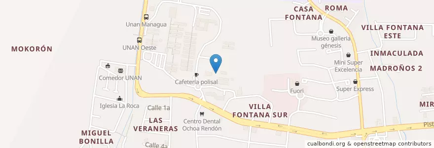 Mapa de ubicacion de Cafetería Polisal en Nicarágua, Departamento De Managua, Managua (Municipio).