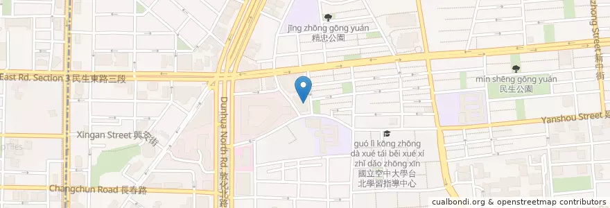 Mapa de ubicacion de 民生分館 en Taiwan, Nuova Taipei, Taipei, Distretto Di Songshan.