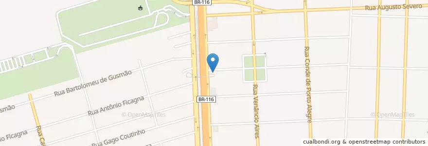 Mapa de ubicacion de Praça Cristovão en ブラジル, 南部地域, リオグランデ・ド・スル, Região Geográfica Intermediária De Porto Alegre, Região Metropolitana De Porto Alegre, Região Geográfica Imediata De Porto Alegre, Canoas.