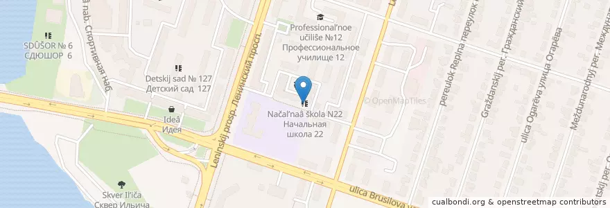 Mapa de ubicacion de Начальная школа N22 en Rusia, Distrito Federal Central, Óblast De Vorónezh, Городской Округ Воронеж.