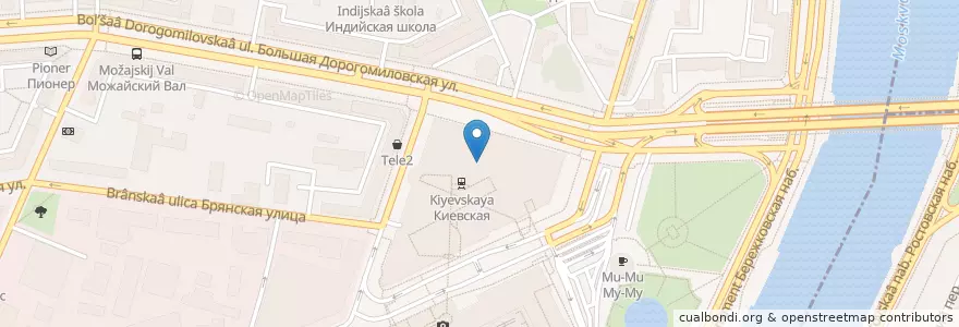 Mapa de ubicacion de Шоколадница en Rusia, Distrito Federal Central, Москва, Западный Административный Округ.